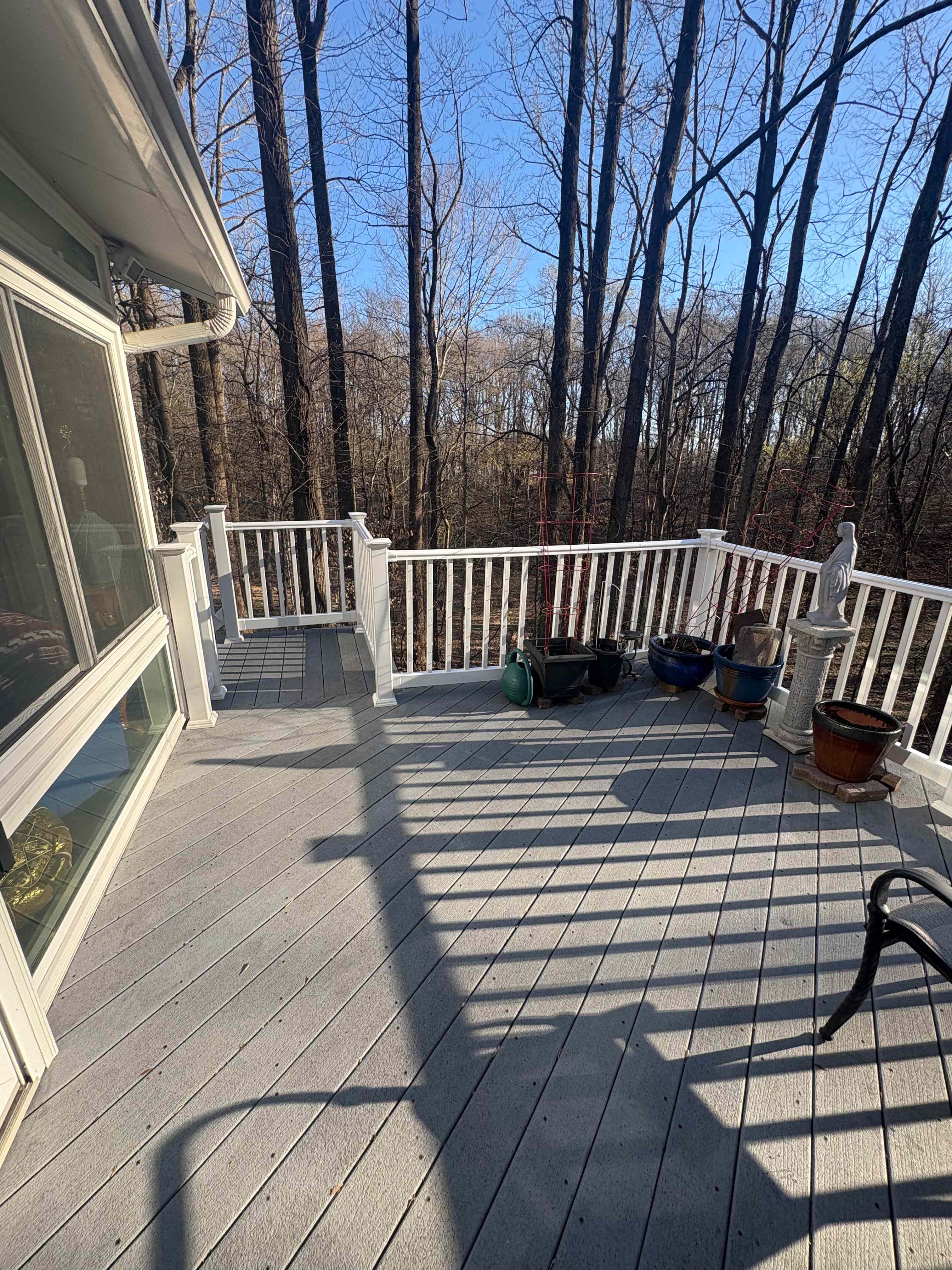 After: Debris-covered deck pressure washed back to like-new condition